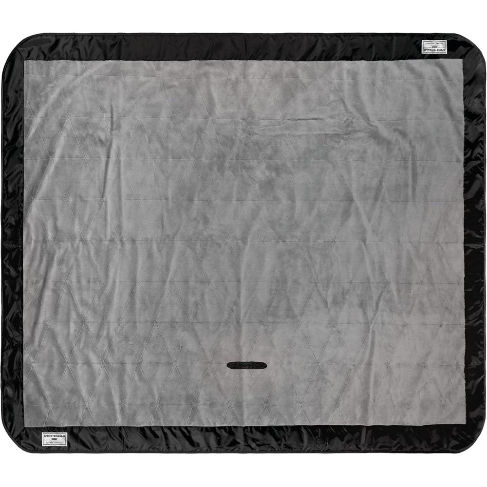imageSportBrella SunSoul Outdoor Blanket with Slit for Umbrella Pole Fleece and WaterResistant for The Beach Camping and Picnics NavyBlack