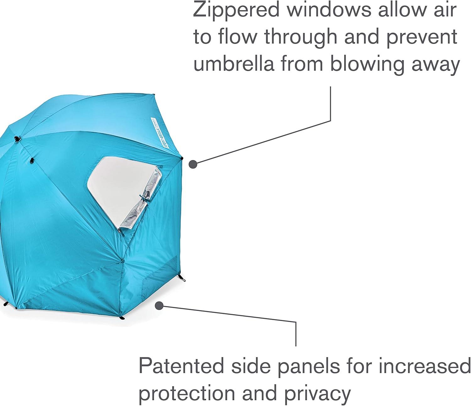 imageSportBrella Premiere XL UPF 50 Umbrella Shelter for Sun and Rain ProtectionAqua