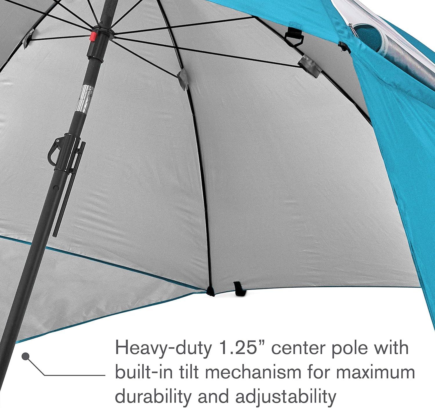imageSportBrella Premiere XL UPF 50 Umbrella Shelter for Sun and Rain ProtectionAqua