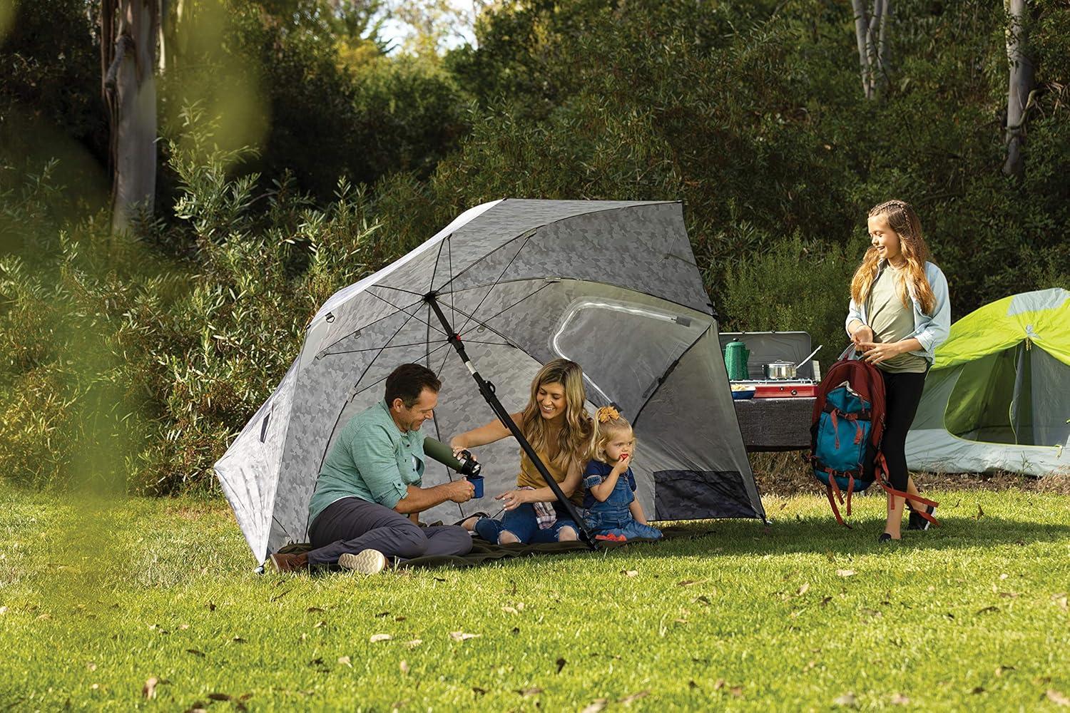 imageSportBrella Premiere XL UPF 50 Umbrella Shelter for Sun and Rain ProtectionBlack Camo