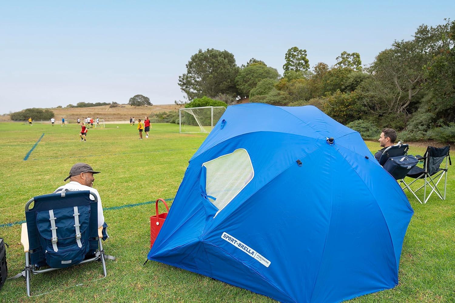imageSportBrella Premiere XL UPF 50 Umbrella Shelter for Sun and Rain ProtectionBlue