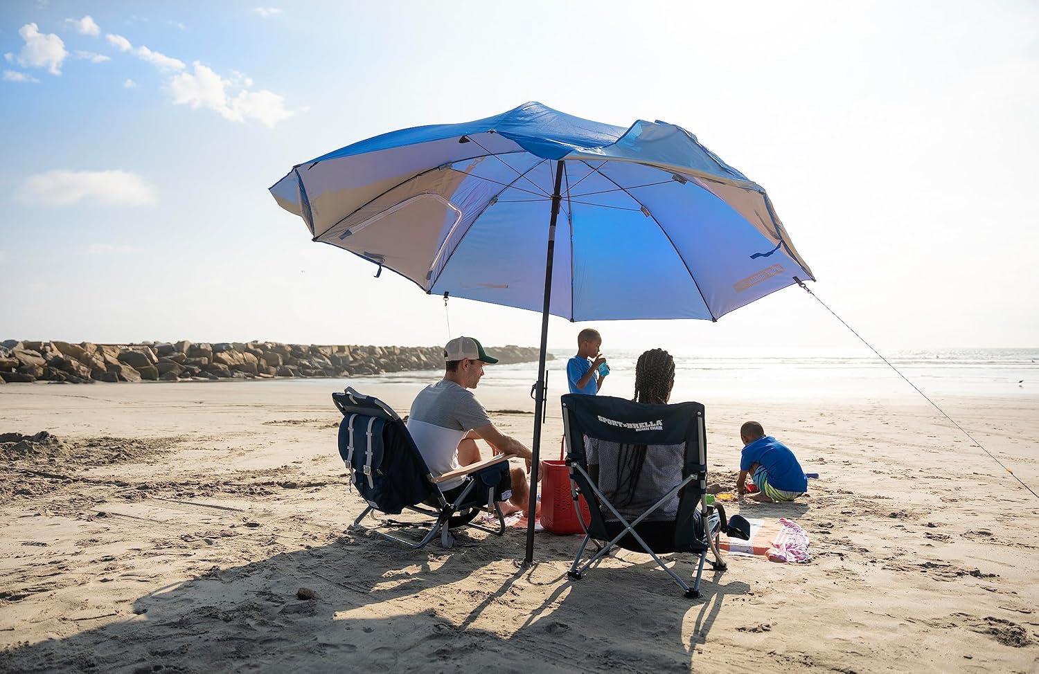 imageSportBrella Premiere XL UPF 50 Umbrella Shelter for Sun and Rain ProtectionBlue