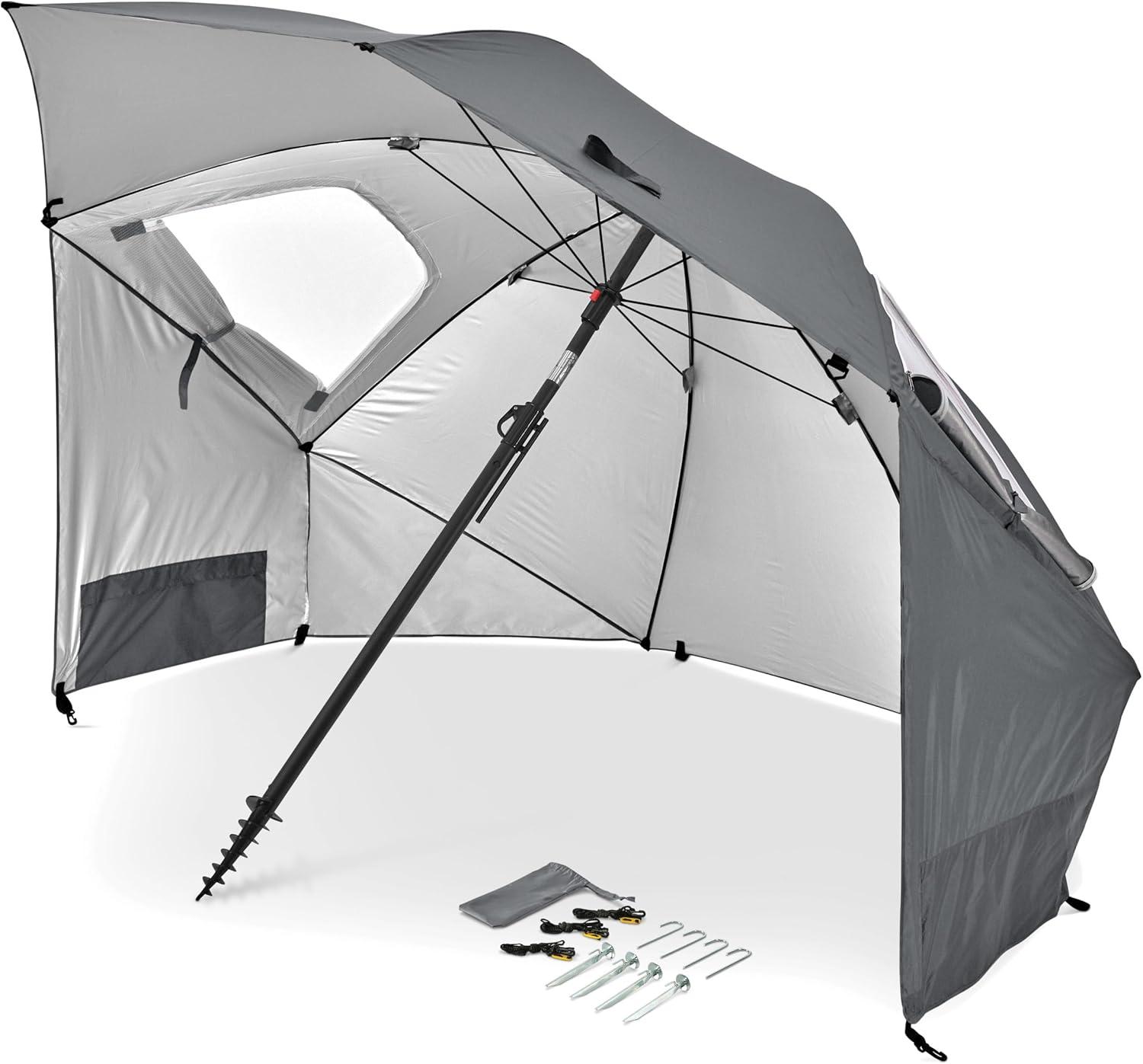 imageSportBrella Premiere XL UPF 50 Umbrella Shelter for Sun and Rain ProtectionBright Gray