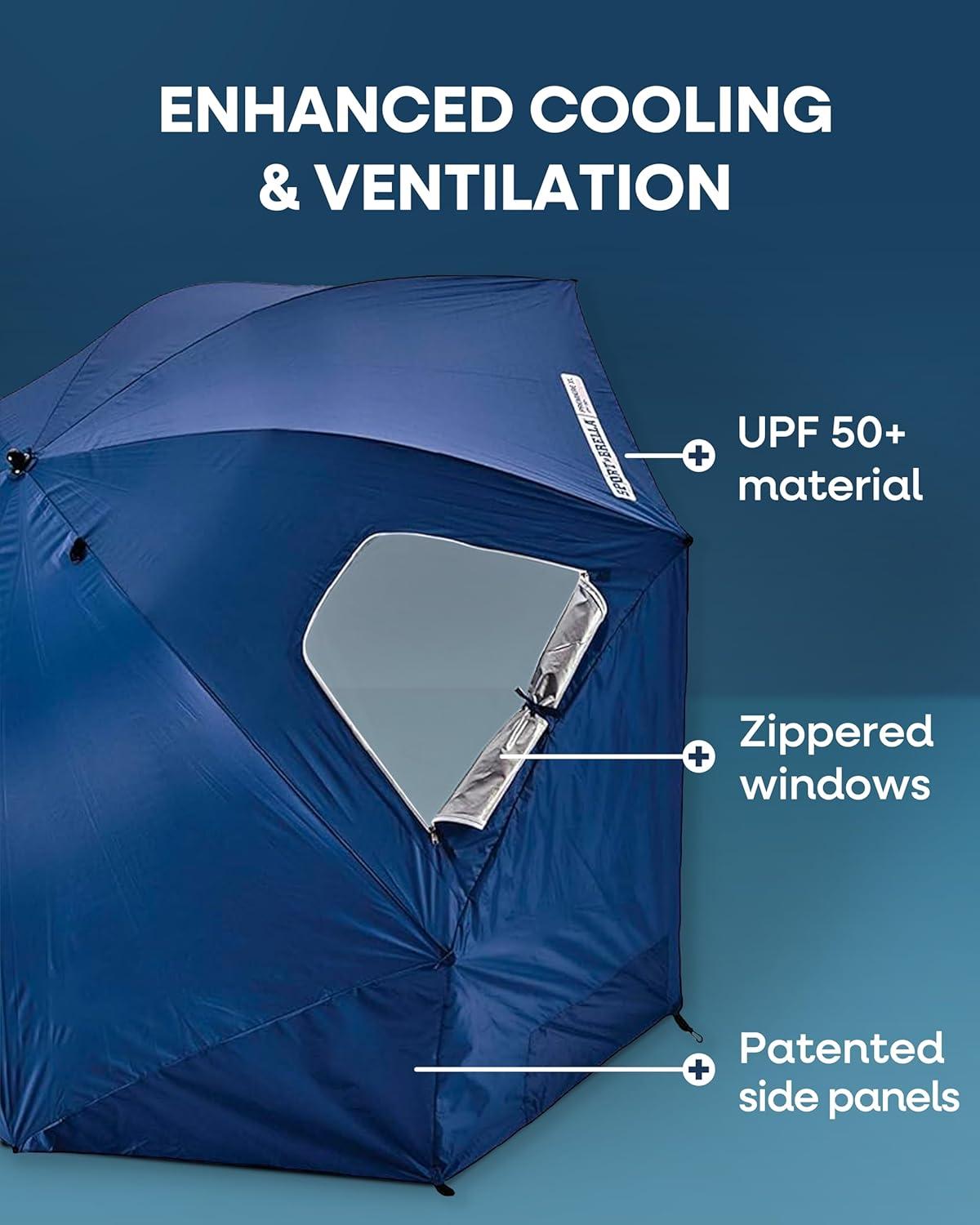 imageSportBrella Premiere XL UPF 50 Umbrella Shelter for Sun and Rain ProtectionBright Gray
