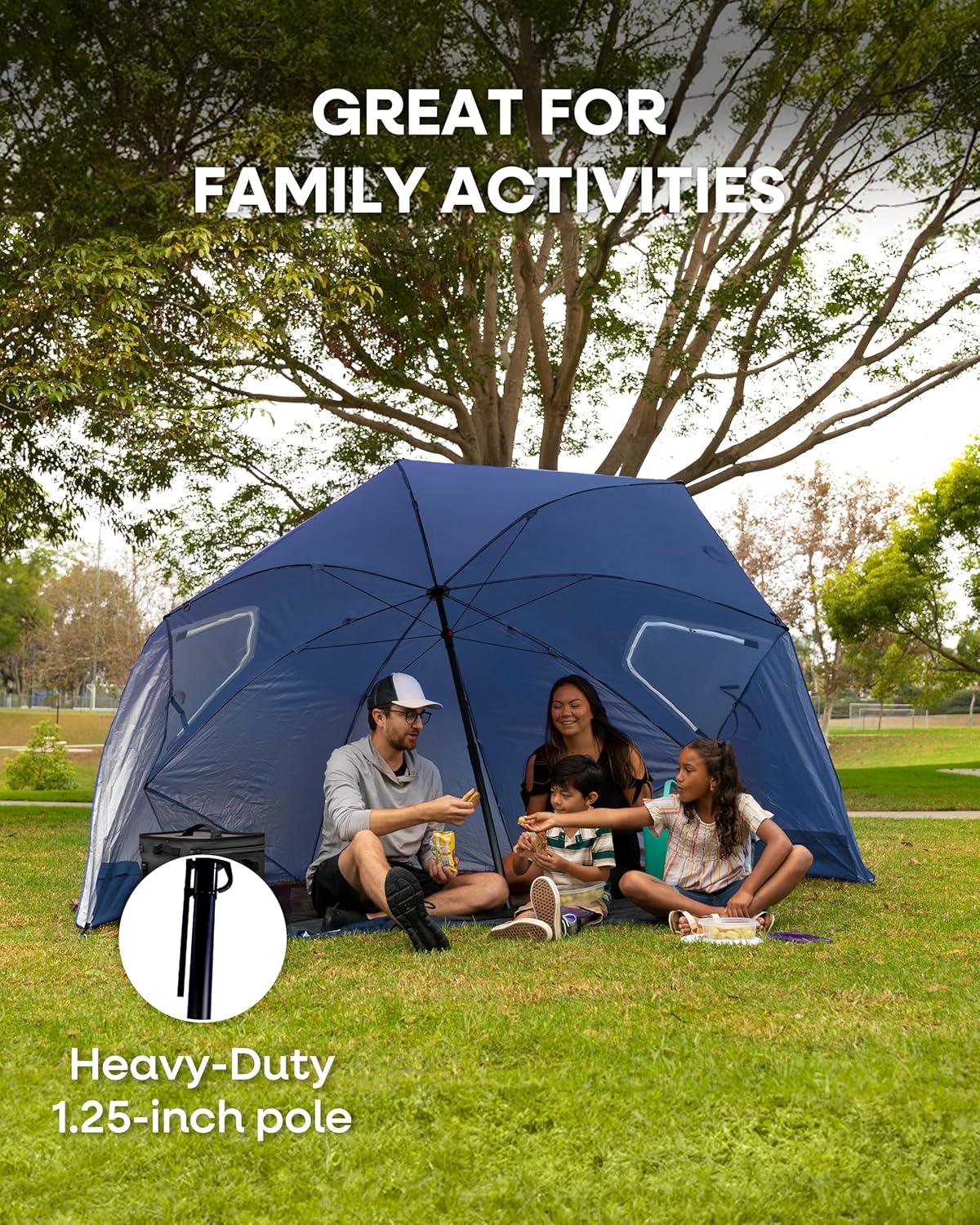 imageSportBrella Premiere XL UPF 50 Umbrella Shelter for Sun and Rain ProtectionBright Gray