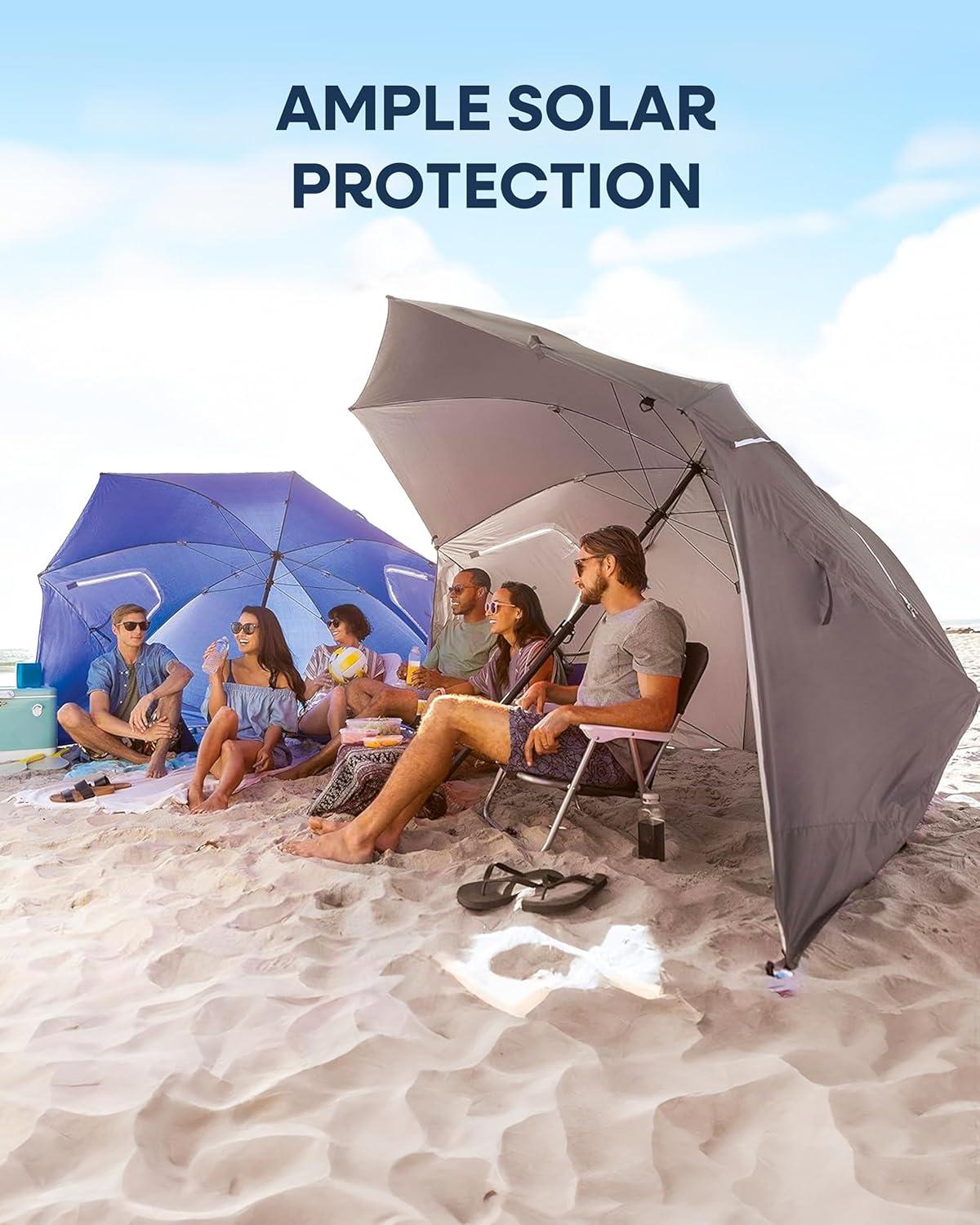 imageSportBrella Premiere XL UPF 50 Umbrella Shelter for Sun and Rain ProtectionBright Gray