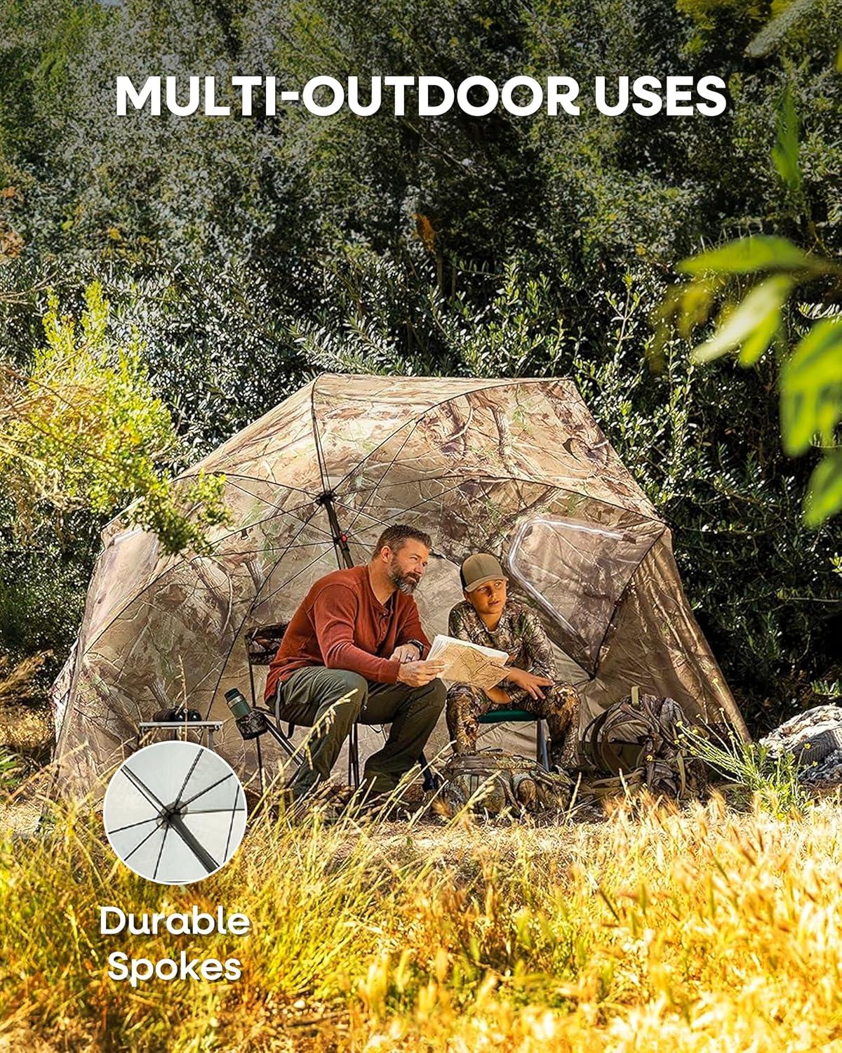 imageSportBrella Premiere XL UPF 50 Umbrella Shelter for Sun and Rain ProtectionBright Gray