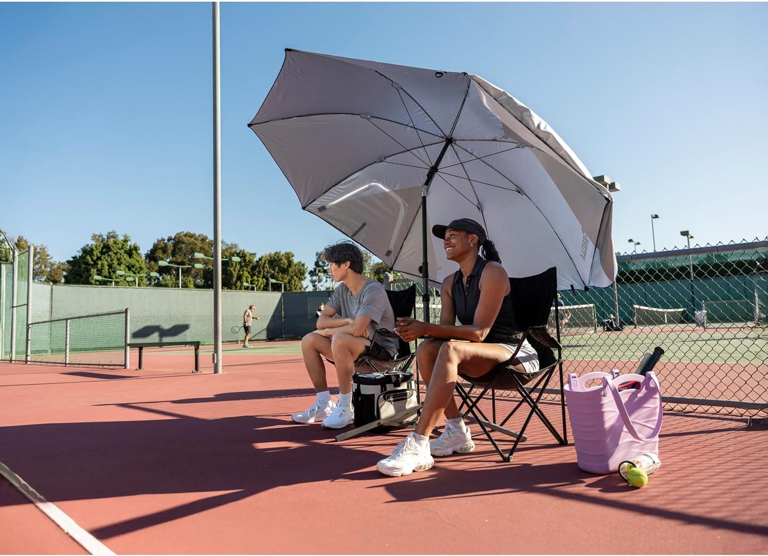 imageSportBrella Premiere XL UPF 50 Umbrella Shelter for Sun and Rain ProtectionBright Gray