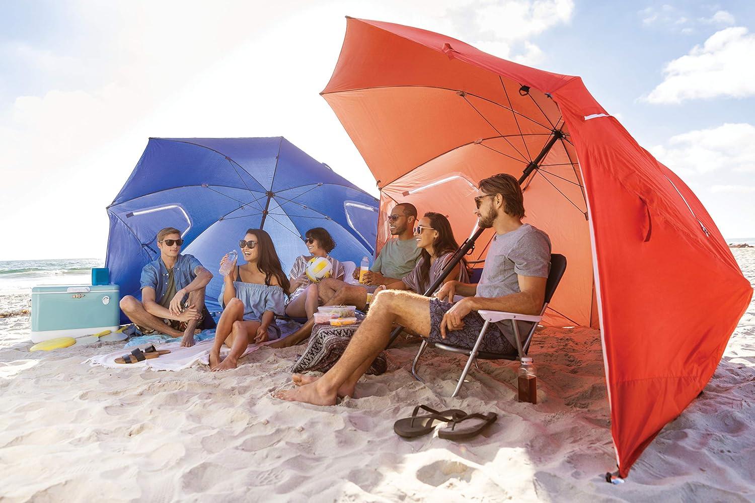 imageSportBrella Premiere XL UPF 50 Umbrella Shelter for Sun and Rain ProtectionRed