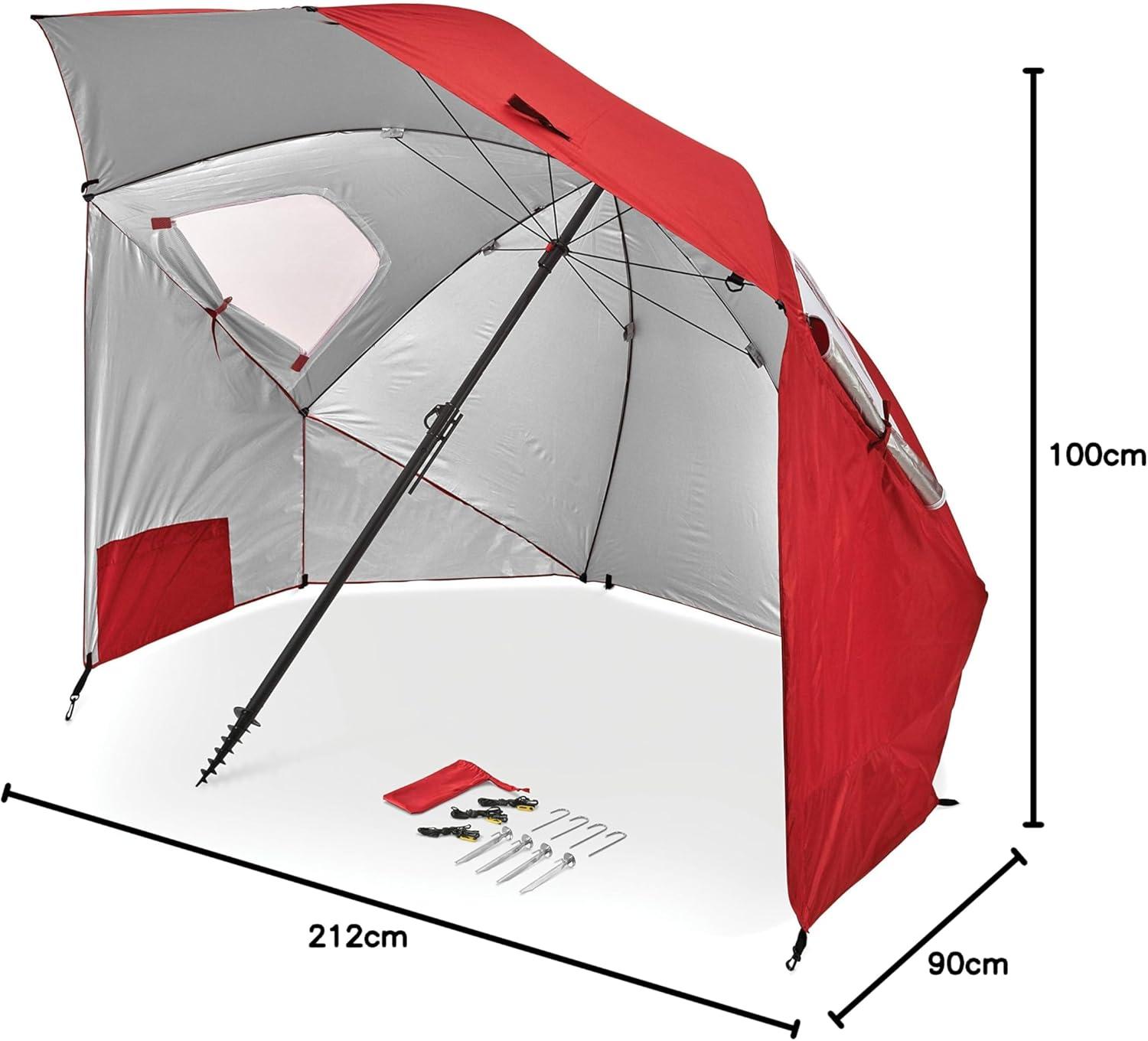 imageSportBrella Premiere XL UPF 50 Umbrella Shelter for Sun and Rain ProtectionRed
