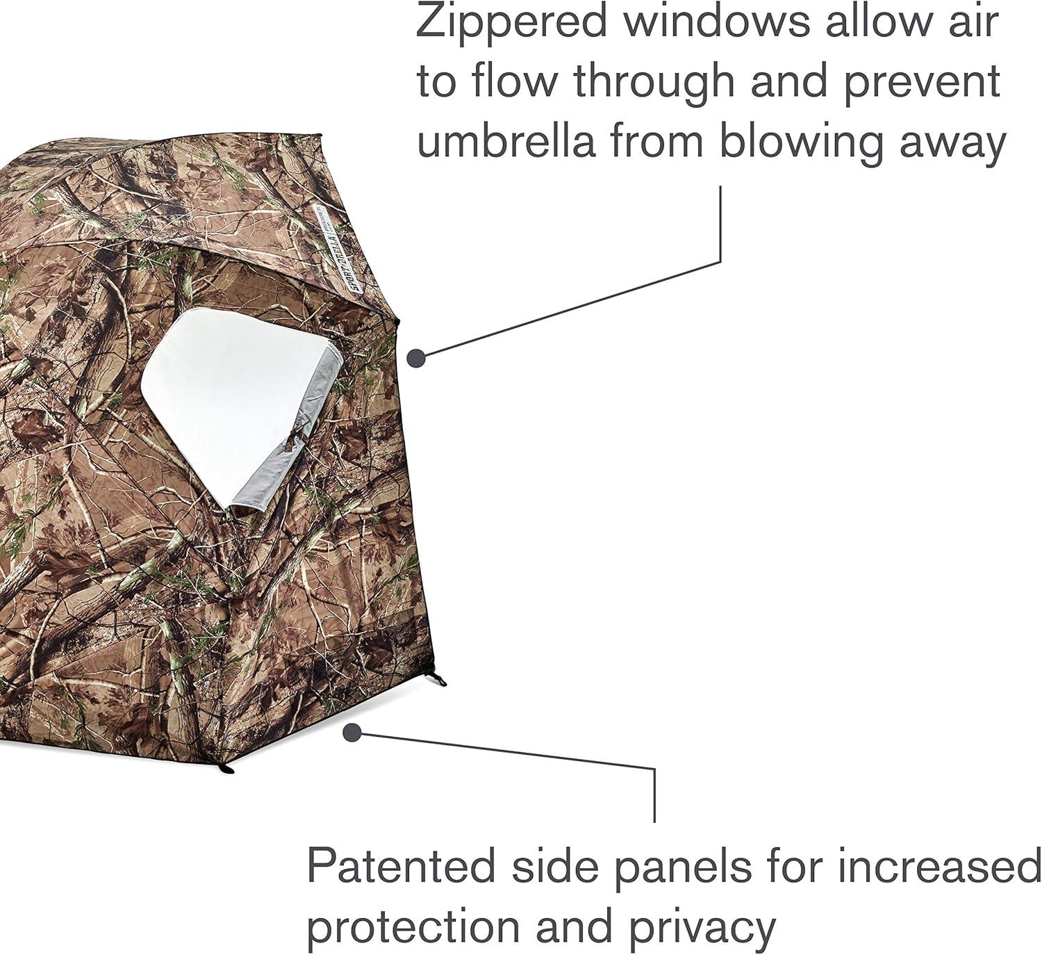 imageSportBrella Premiere XL UPF 50 Umbrella Shelter for Sun and Rain ProtectionWood Camo