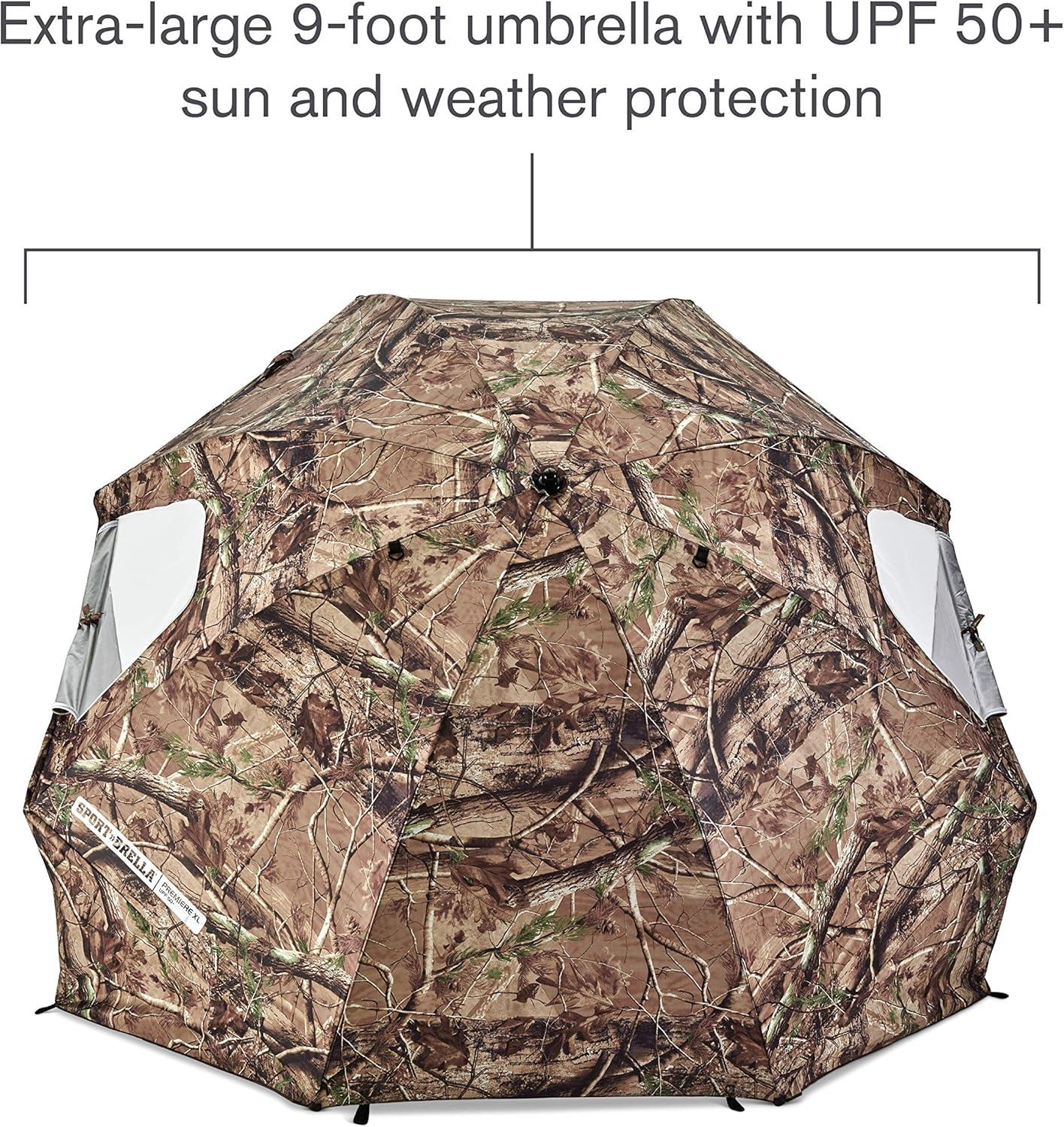 imageSportBrella Premiere XL UPF 50 Umbrella Shelter for Sun and Rain ProtectionWood Camo