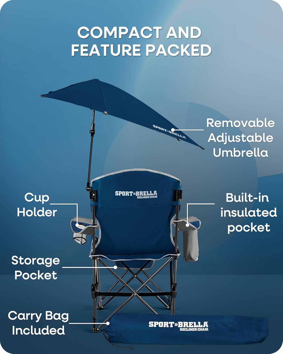 imageSportBrella Reclining Beach ChairDark Blue