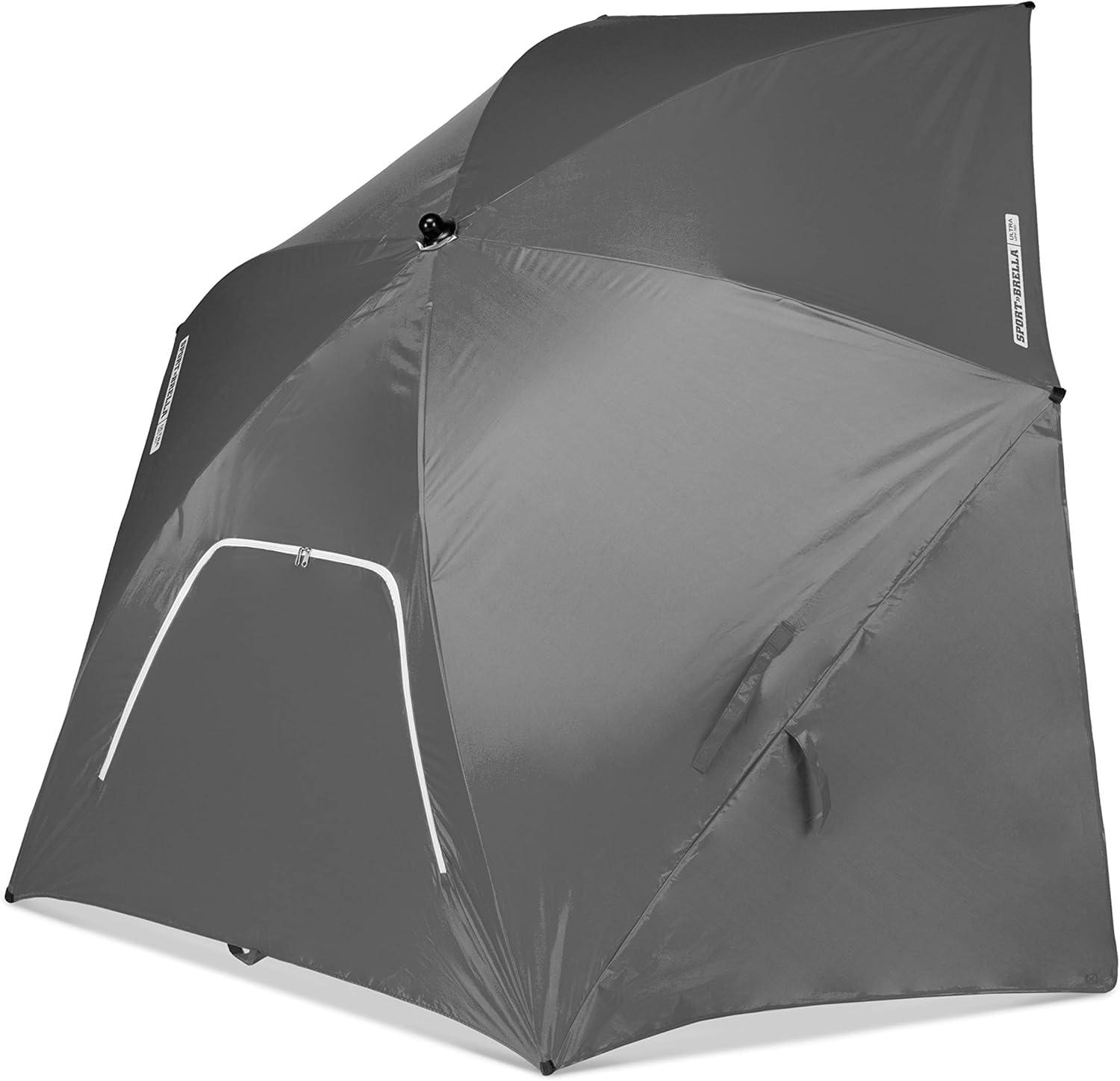 imageSportBrella Ultra SPF 50 Angled Shade Canopy Umbrella for Optimum Sight Lines at Sports EventsGray