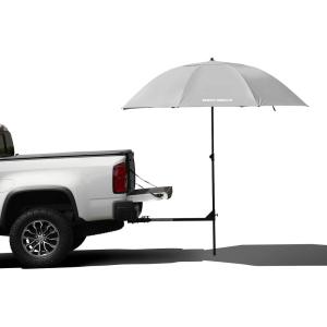 imageSportBrella Umbrella with Holder and Stand that Fits into Trailer Hitch for Tailgates Grey