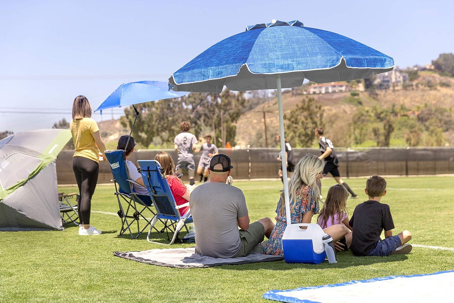 imageSportBrella Core Vented SPF 50 Upright Beach Umbrella 6FootBlue