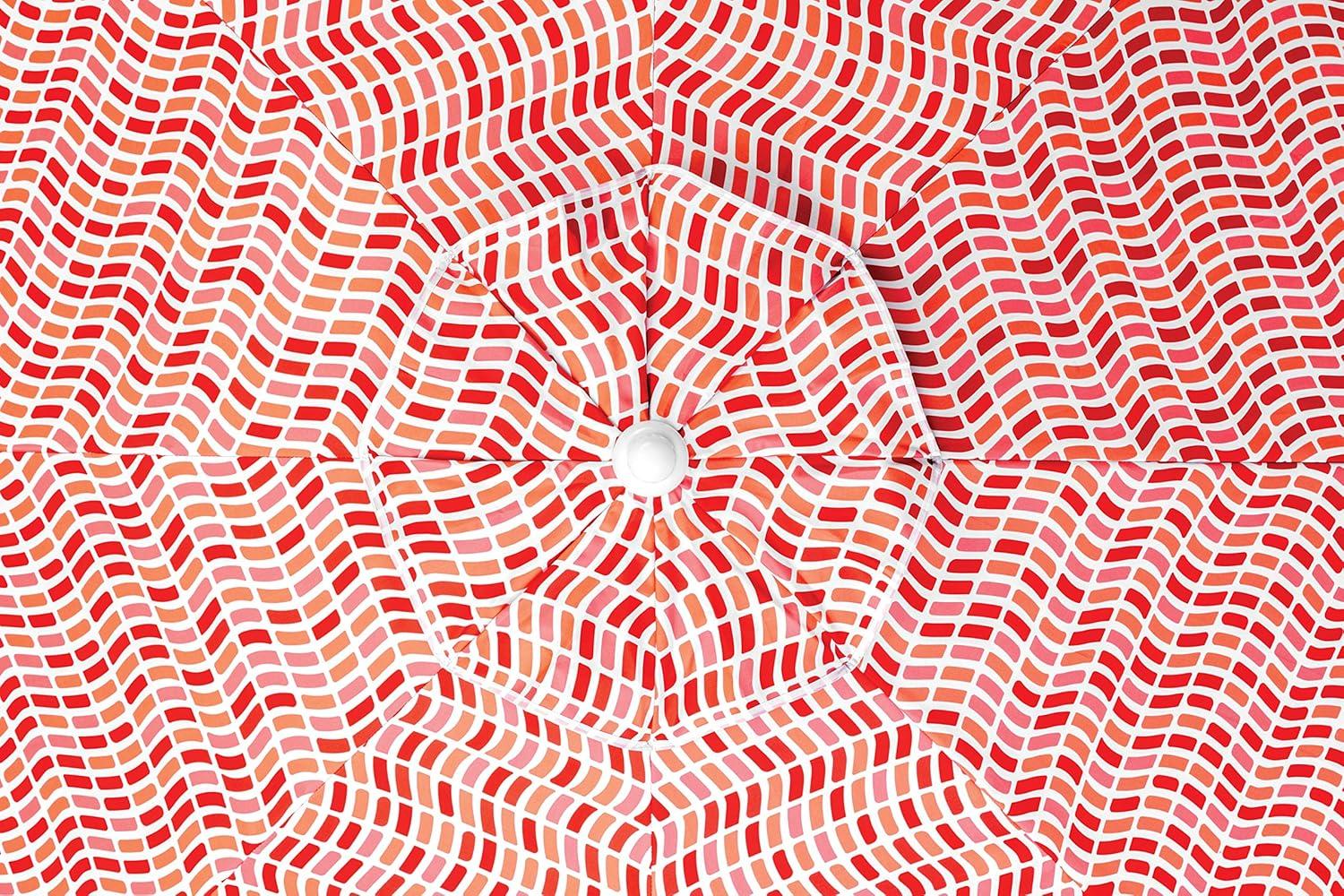 imageSportBrella Core Vented SPF 50 Upright Beach Umbrella 6FootTile Wave Orange