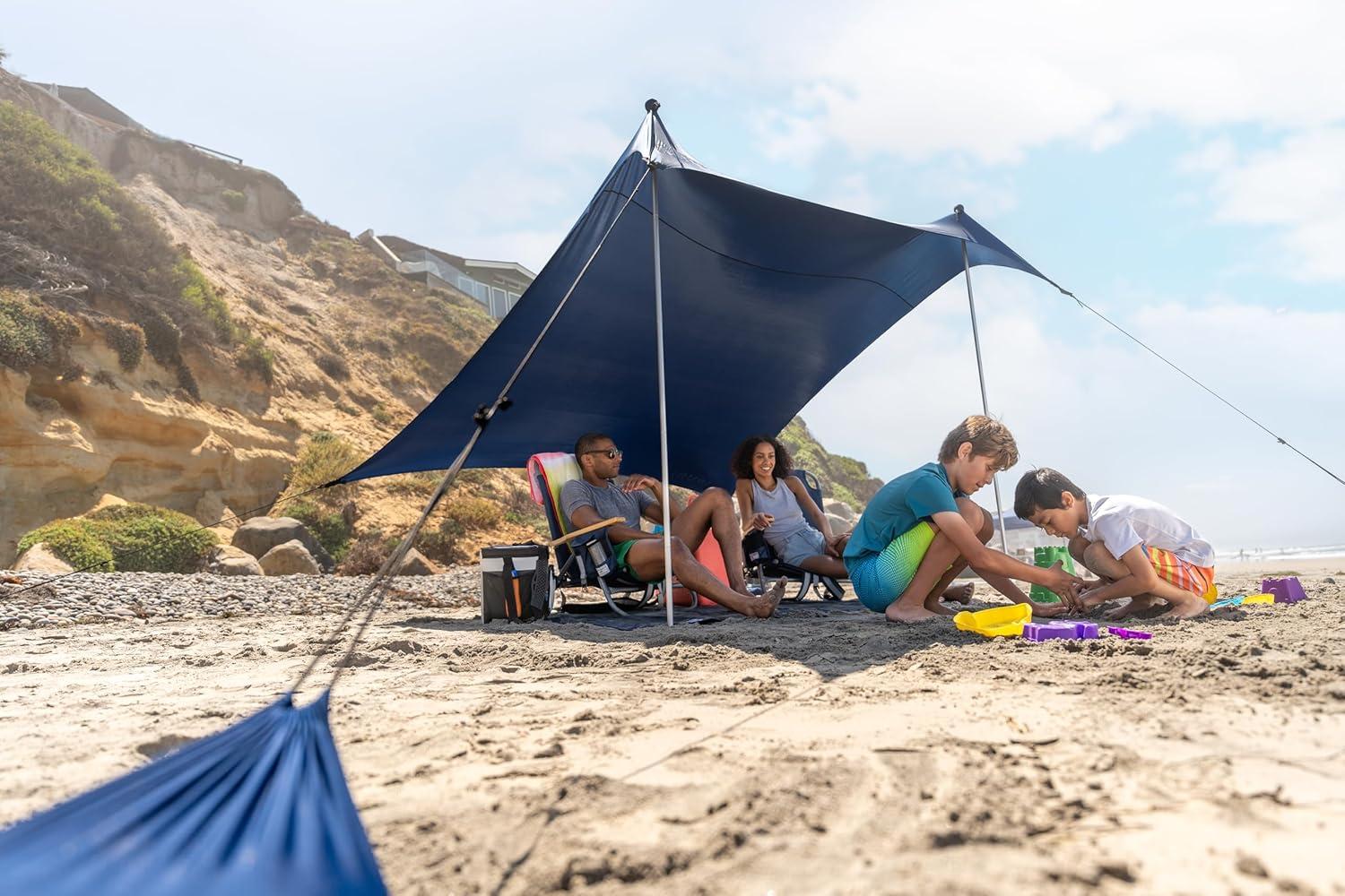 imageSportBrella SolBreeze Shelter UPF 50 Sun and Rain Canopy for Camping Beach and Sports Events 10x10Blue