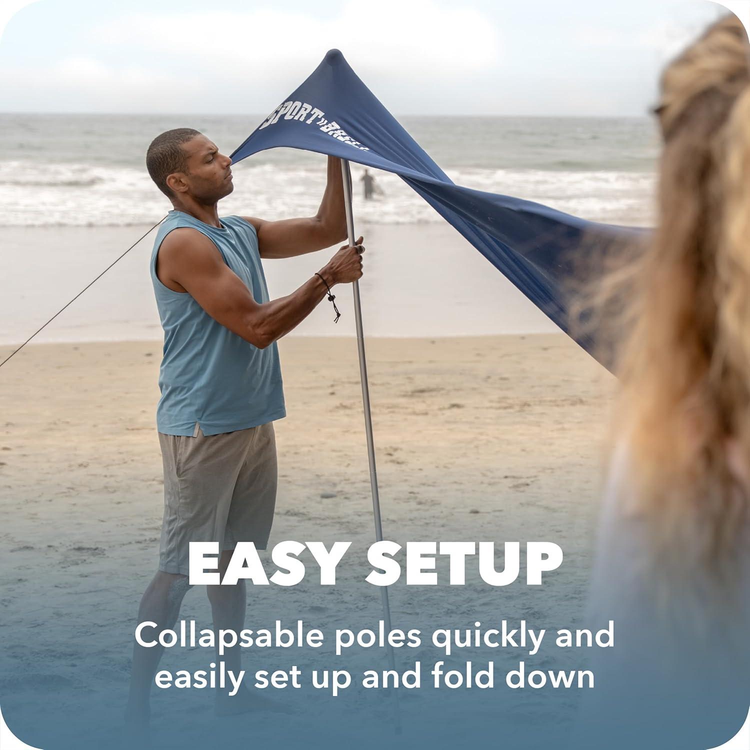 imageSportBrella SolBreeze Shelter UPF 50 Sun and Rain Canopy for Camping Beach and Sports Events 10x10Blue