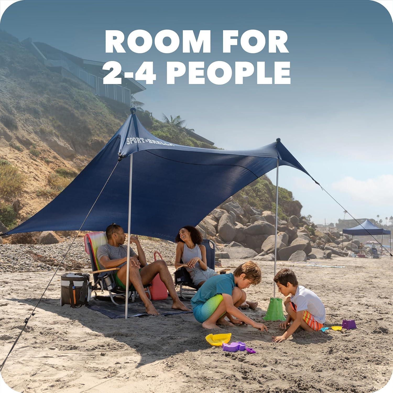 imageSportBrella SolBreeze Shelter UPF 50 Sun and Rain Canopy for Camping Beach and Sports Events 10x10Blue