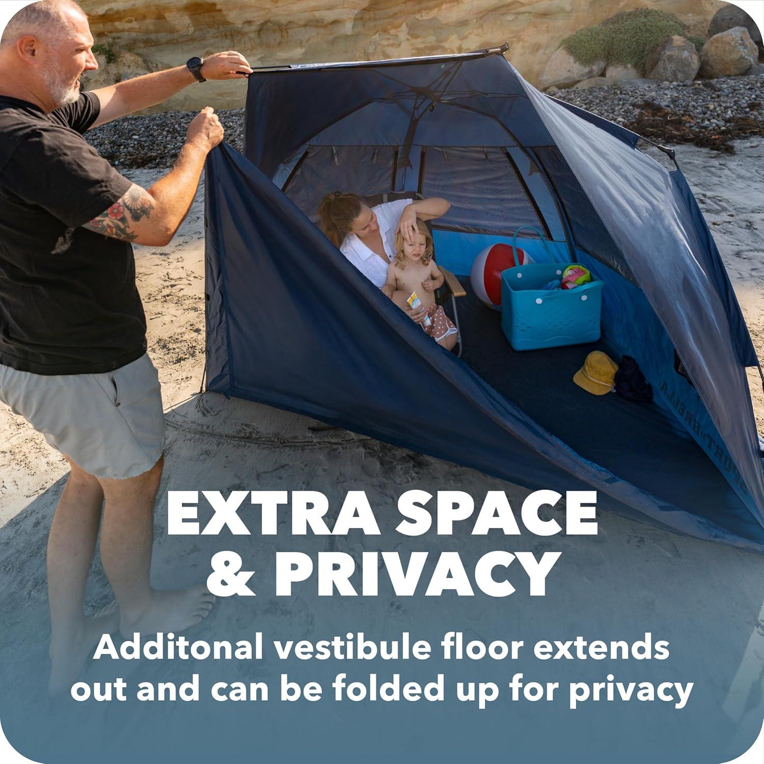imageSportBrella Suncave UPF 50 Sun and Rain Canopy for Camping Beach and Sports EventsBlue