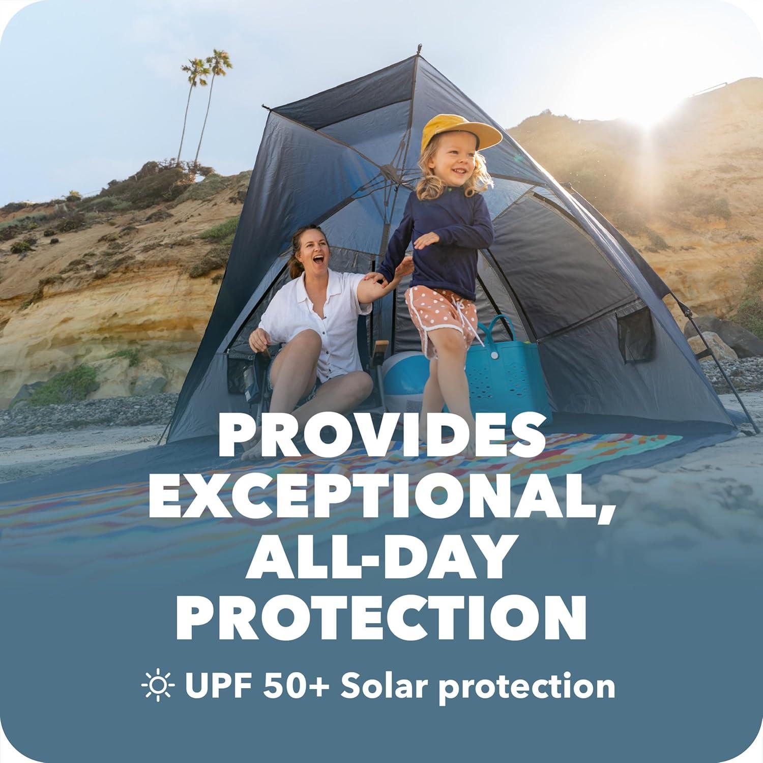 imageSportBrella Suncave UPF 50 Sun and Rain Canopy for Camping Beach and Sports EventsBlue