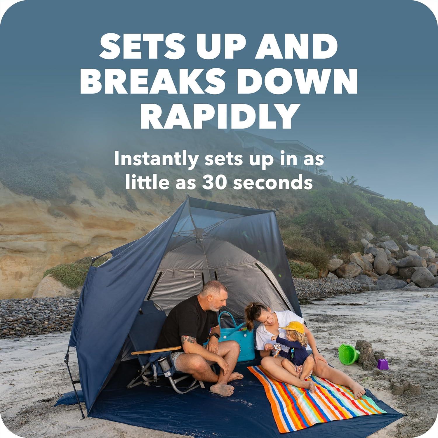 imageSportBrella Suncave UPF 50 Sun and Rain Canopy for Camping Beach and Sports EventsBlue