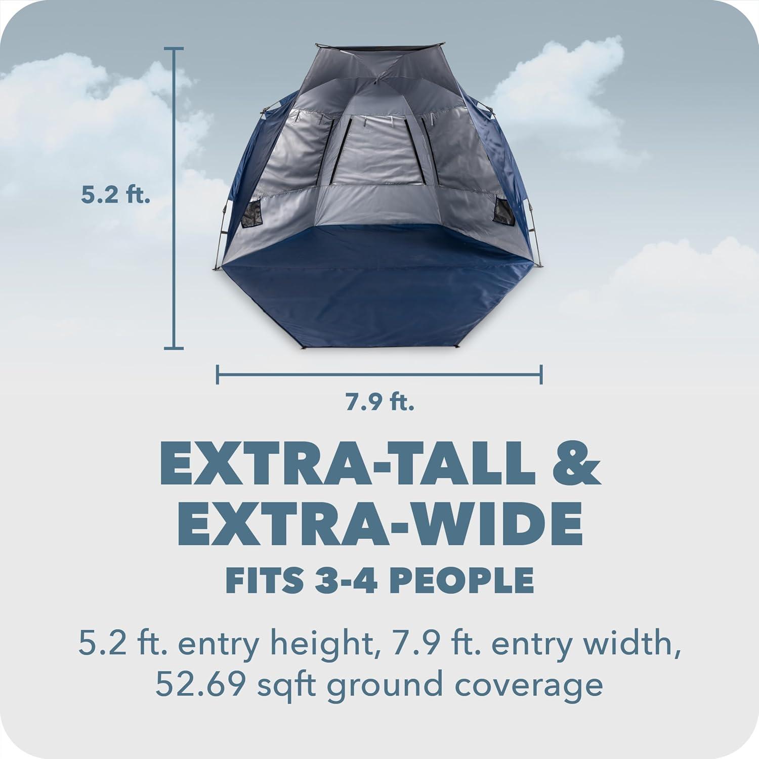 imageSportBrella Suncave UPF 50 Sun and Rain Canopy for Camping Beach and Sports EventsBlue