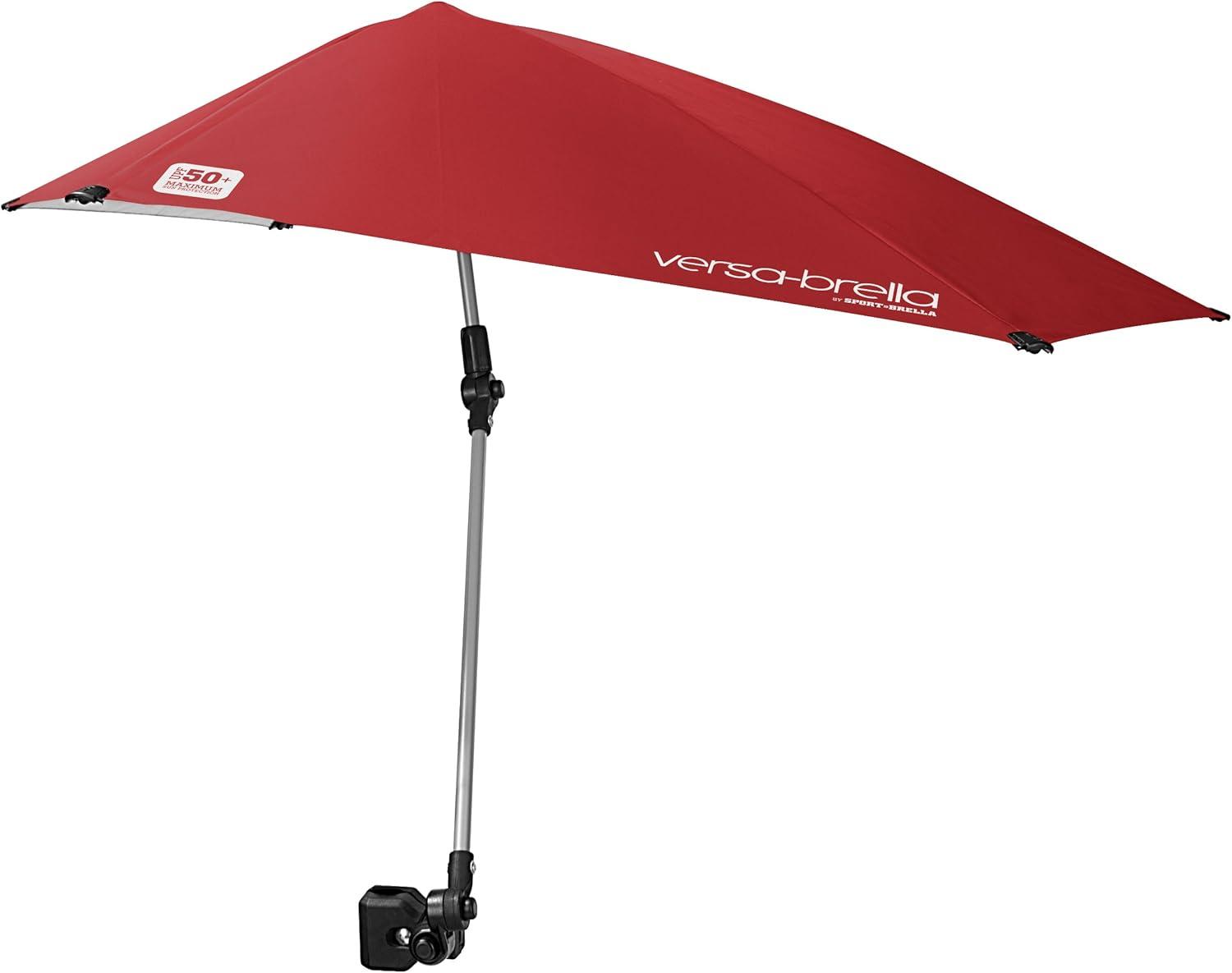 imageSportBrella VersaBrella SPF 50 Adjustable Umbrella with Universal ClampFirebrick Red