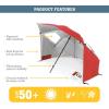 imageSportBrella SuperBrella SPF 50 Sun and Rain Canopy Umbrella for Beach and Sports Events 8Foot Blue