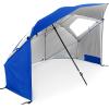 imageSportBrella SuperBrella SPF 50 Sun and Rain Canopy Umbrella for Camping Beach and Sports Events 8Foot BlueBlue