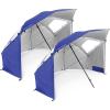 imageSportBrella SuperBrella SPF 50 Sun and Rain Canopy Umbrella for Camping Beach and Sports Events 8Foot BlueBlue