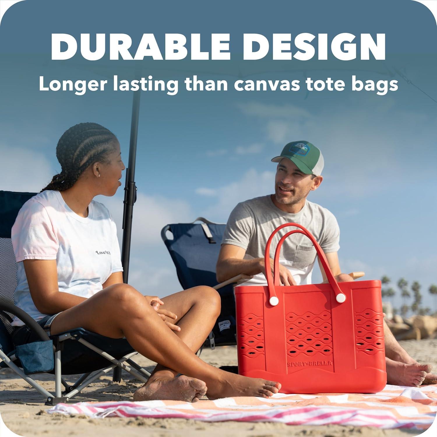 imageSportBrella Beach Tote  Large Capacity 19x15x95 Durable WaterResistant for Travel ampamp Outdoor UseRed