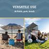 image:imageSportBrella Fieldedge Gray UPF 50 Sun Protection Umbrella 6Foot BiFold Canopy with Patented Side Panels Premium Auger Bit and Carry Bag for Outdoor Shade on Beach Grass or Sidelines