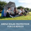 image:imageSportBrella Fieldedge Gray UPF 50 Sun Protection Umbrella 6Foot BiFold Canopy with Patented Side Panels Premium Auger Bit and Carry Bag for Outdoor Shade on Beach Grass or Sidelines