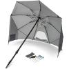 image:imageSportBrella Fieldedge Gray UPF 50 Sun Protection Umbrella 6Foot BiFold Canopy with Patented Side Panels Premium Auger Bit and Carry Bag for Outdoor Shade on Beach Grass or Sidelines